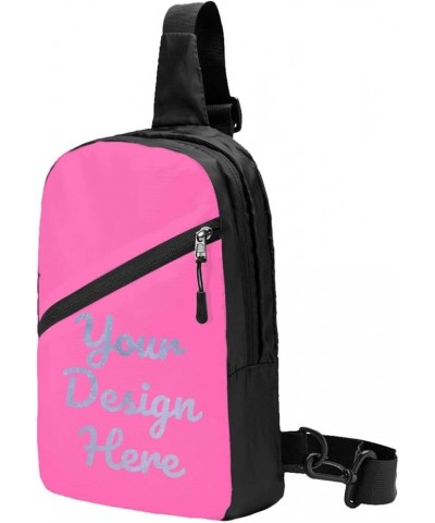 Custom Chest Bags Personalized Chest Bags Design Your Own Mens Shoulder Bag Customized Gifts Funny Chest Bags Pink $9.68 Totes