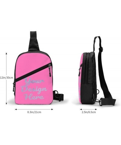 Custom Chest Bags Personalized Chest Bags Design Your Own Mens Shoulder Bag Customized Gifts Funny Chest Bags Pink $9.68 Totes