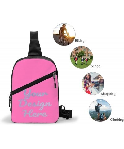 Custom Chest Bags Personalized Chest Bags Design Your Own Mens Shoulder Bag Customized Gifts Funny Chest Bags Pink $9.68 Totes