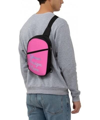 Custom Chest Bags Personalized Chest Bags Design Your Own Mens Shoulder Bag Customized Gifts Funny Chest Bags Pink $9.68 Totes