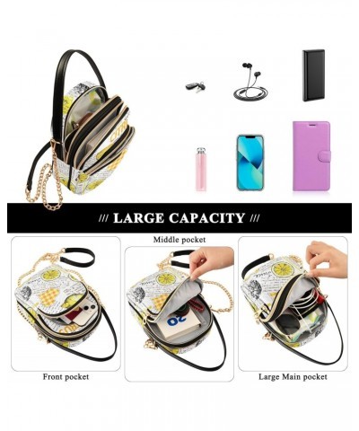 Lemons Crossbody Bag for Women Cell Phone Purse Wallet with Removable Chain Shoulder Handbag for Work Passport Travel Phone $...