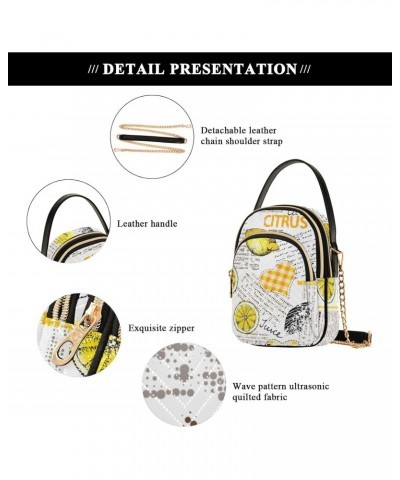 Lemons Crossbody Bag for Women Cell Phone Purse Wallet with Removable Chain Shoulder Handbag for Work Passport Travel Phone $...