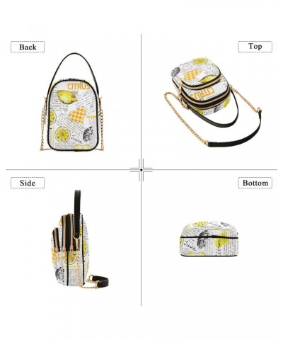 Lemons Crossbody Bag for Women Cell Phone Purse Wallet with Removable Chain Shoulder Handbag for Work Passport Travel Phone $...