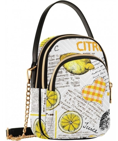 Lemons Crossbody Bag for Women Cell Phone Purse Wallet with Removable Chain Shoulder Handbag for Work Passport Travel Phone $...