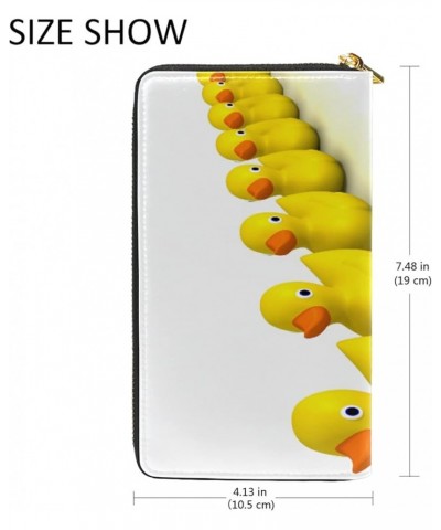 Rubber Duck Leather Long Wallet Organizer with Zipper Purse Clutch Bag for Women Men 4.13"(L) x 7.48"(W) Multi 9 $15.74 Clutches