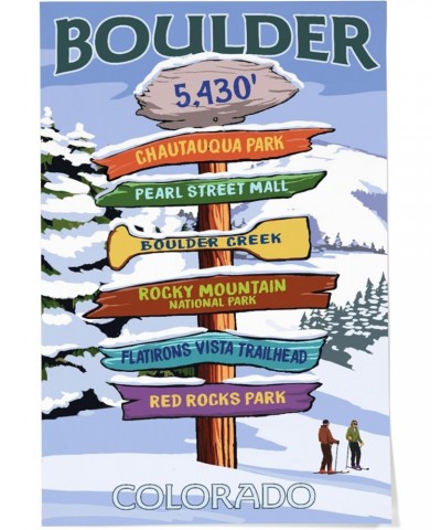 24x36 Inch Giclee Print, Boulder, Colorado, Winter Signpost Destinations $28.49 Totes