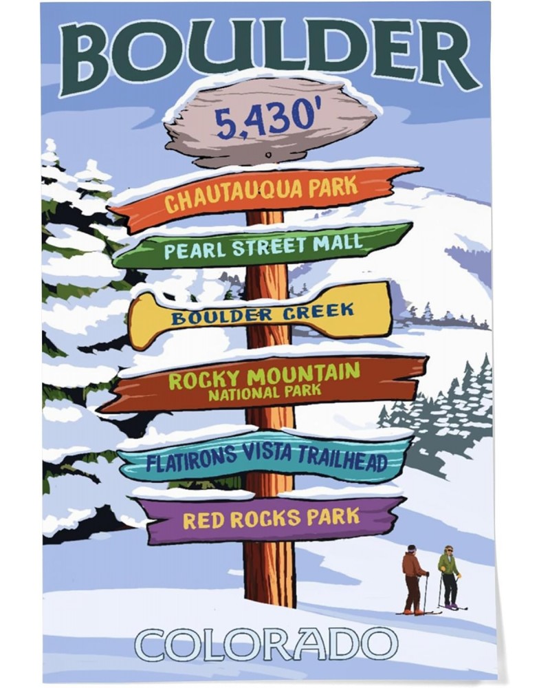 24x36 Inch Giclee Print, Boulder, Colorado, Winter Signpost Destinations $28.49 Totes