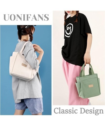 Women's Canvas Tote Purse Casual One Shoulder Medium Handbag Multi-Pocket Top Handle Work Satchel Bags White $22.43 Satchels