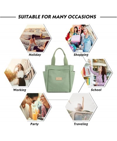 Women's Canvas Tote Purse Casual One Shoulder Medium Handbag Multi-Pocket Top Handle Work Satchel Bags White $22.43 Satchels