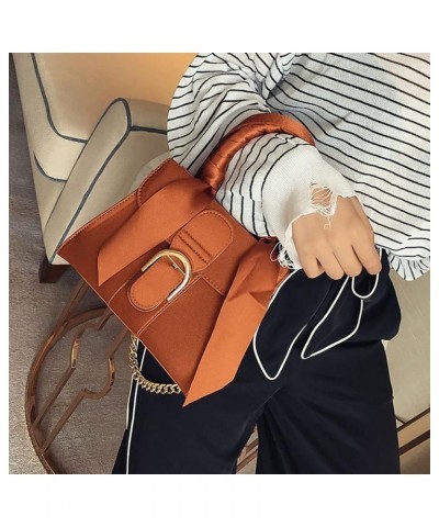 Womens Velvet Bowknot Single Shoulder Bag Top Handle Handbag Purse Crossbody Bag Brown $48.20 Totes