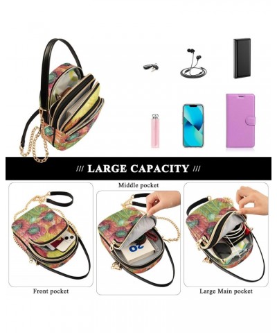 Batik Poppy Crossbody Bags for Women Crossbody Bag Shoulder Bag with Chain Strap for Travel Daily Use $12.22 Crossbody Bags