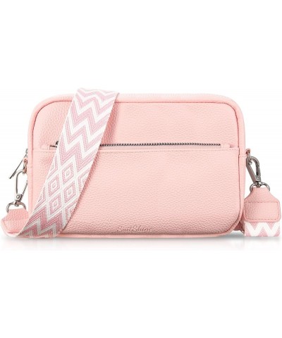 Crossbody Bag for Women Trendy, Small Crossbody Bags, Vegan Leather Purses, Shoulder Handbags with Wide Strap Pink $10.19 Cro...