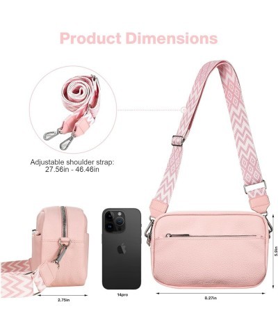 Crossbody Bag for Women Trendy, Small Crossbody Bags, Vegan Leather Purses, Shoulder Handbags with Wide Strap Pink $10.19 Cro...