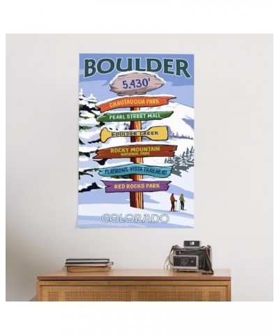 24x36 Inch Giclee Print, Boulder, Colorado, Winter Signpost Destinations $28.49 Totes