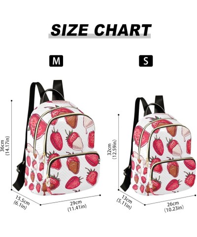 Women Backpack Strawberry Chocolate Anti-Theft Travel Backpack with Luggage Belt Lightweight Handbag Lady Purse Roomy Double ...