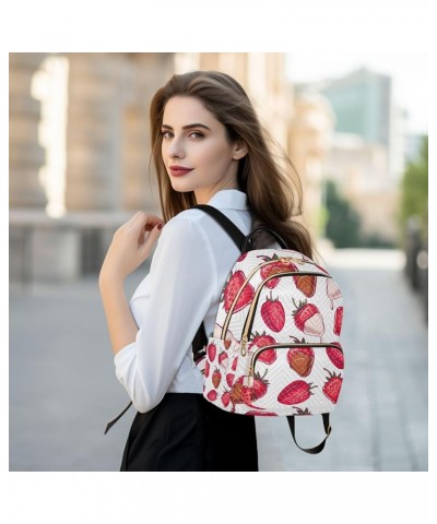 Women Backpack Strawberry Chocolate Anti-Theft Travel Backpack with Luggage Belt Lightweight Handbag Lady Purse Roomy Double ...