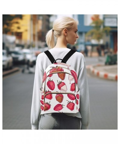 Women Backpack Strawberry Chocolate Anti-Theft Travel Backpack with Luggage Belt Lightweight Handbag Lady Purse Roomy Double ...