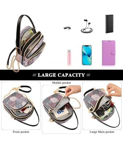 Small Crossbody Bag for Women with Compartments,Long Strap Crossbody Purse Polyester Phone Purse Wallet Cat 8 $11.04 Crossbod...