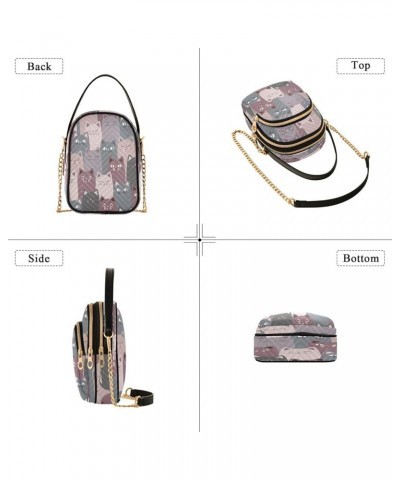 Small Crossbody Bag for Women with Compartments,Long Strap Crossbody Purse Polyester Phone Purse Wallet Cat 8 $11.04 Crossbod...