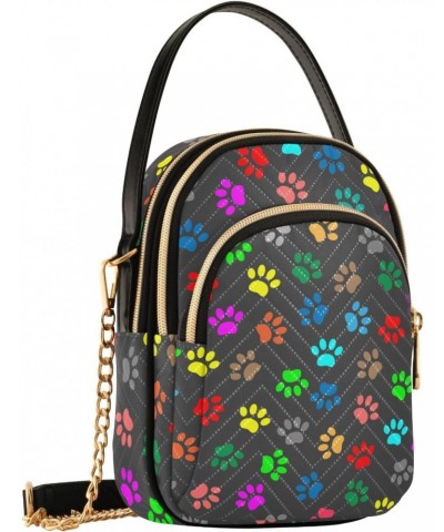 Paw Print Crossbody Bags for Women Fanny Packs Small Sling Cross Body Bag Wallet Phone Mini Purse $9.87 Crossbody Bags