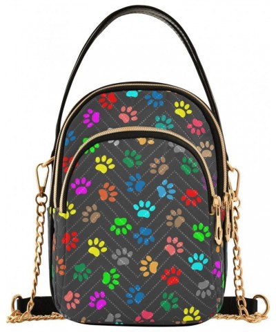 Paw Print Crossbody Bags for Women Fanny Packs Small Sling Cross Body Bag Wallet Phone Mini Purse $9.87 Crossbody Bags