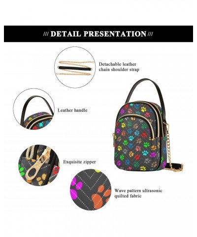 Paw Print Crossbody Bags for Women Fanny Packs Small Sling Cross Body Bag Wallet Phone Mini Purse $9.87 Crossbody Bags