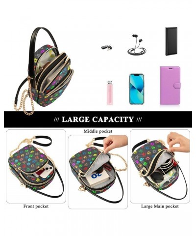 Paw Print Crossbody Bags for Women Fanny Packs Small Sling Cross Body Bag Wallet Phone Mini Purse $9.87 Crossbody Bags