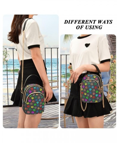 Paw Print Crossbody Bags for Women Fanny Packs Small Sling Cross Body Bag Wallet Phone Mini Purse $9.87 Crossbody Bags