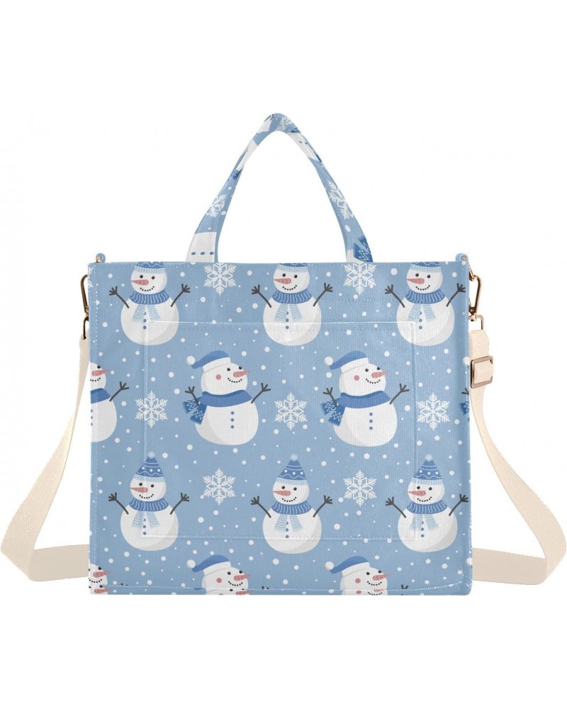 Christmas Snowman Snowflakes Corduroy Tote Bag for Women Hobo Crossbody Bag Purse Stylish Shoulder Handbag Messenger Bags, S ...