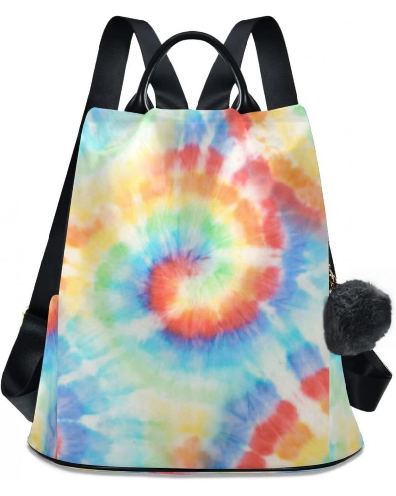 Tie Dye Watercolor Polyester Backpack Purse Travel Bag for Women Fashion Back Pack Shoulder Bag $23.19 Backpacks