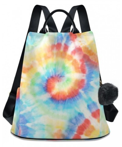 Tie Dye Watercolor Polyester Backpack Purse Travel Bag for Women Fashion Back Pack Shoulder Bag $23.19 Backpacks