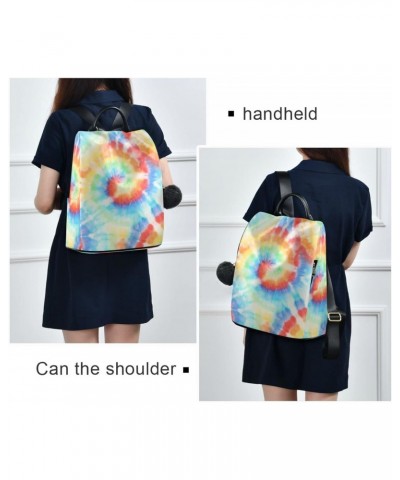 Tie Dye Watercolor Polyester Backpack Purse Travel Bag for Women Fashion Back Pack Shoulder Bag $23.19 Backpacks