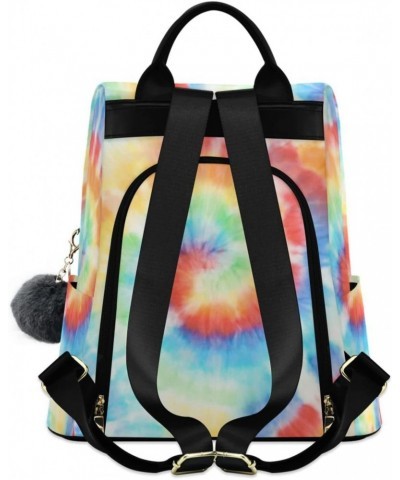 Tie Dye Watercolor Polyester Backpack Purse Travel Bag for Women Fashion Back Pack Shoulder Bag $23.19 Backpacks