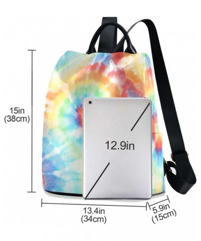 Tie Dye Watercolor Polyester Backpack Purse Travel Bag for Women Fashion Back Pack Shoulder Bag $23.19 Backpacks