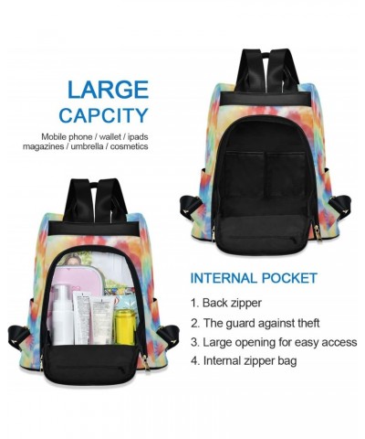 Tie Dye Watercolor Polyester Backpack Purse Travel Bag for Women Fashion Back Pack Shoulder Bag $23.19 Backpacks