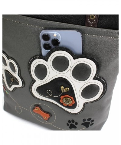 Deluxe Everyday Tote Women Shoulder Purse Handbag B&w Paw Print - Gray $37.40 Totes