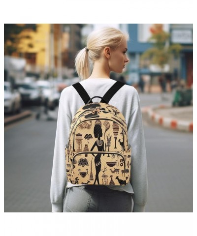 African Woman Animal Vintage Quilted Backpack for Women Shoulder Bag Purses Travel Bags for Nurse Work Daily S Small $17.04 B...