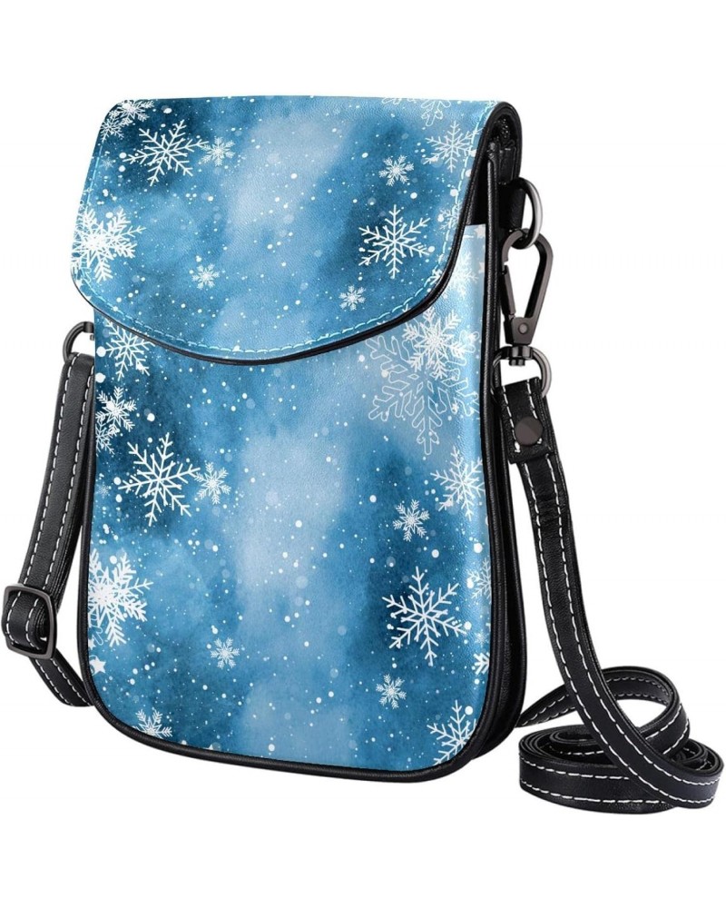 Small Crossbody Bag Snowflake Cell Phone Purse Wallet $13.01 Crossbody Bags