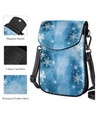 Small Crossbody Bag Snowflake Cell Phone Purse Wallet $13.01 Crossbody Bags