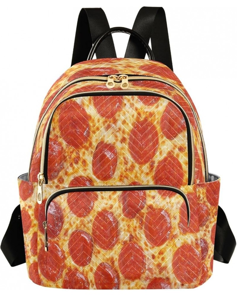 Original Pepperoni Pizza Fashion Backpack Purse Ladies Fashion Rucksack Travel Shoulder Bag Casual Daily Backpack Small $17.7...