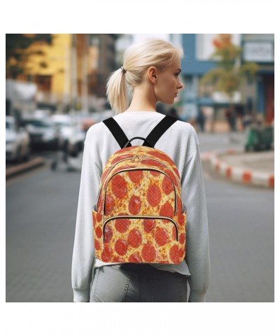 Original Pepperoni Pizza Fashion Backpack Purse Ladies Fashion Rucksack Travel Shoulder Bag Casual Daily Backpack Small $17.7...