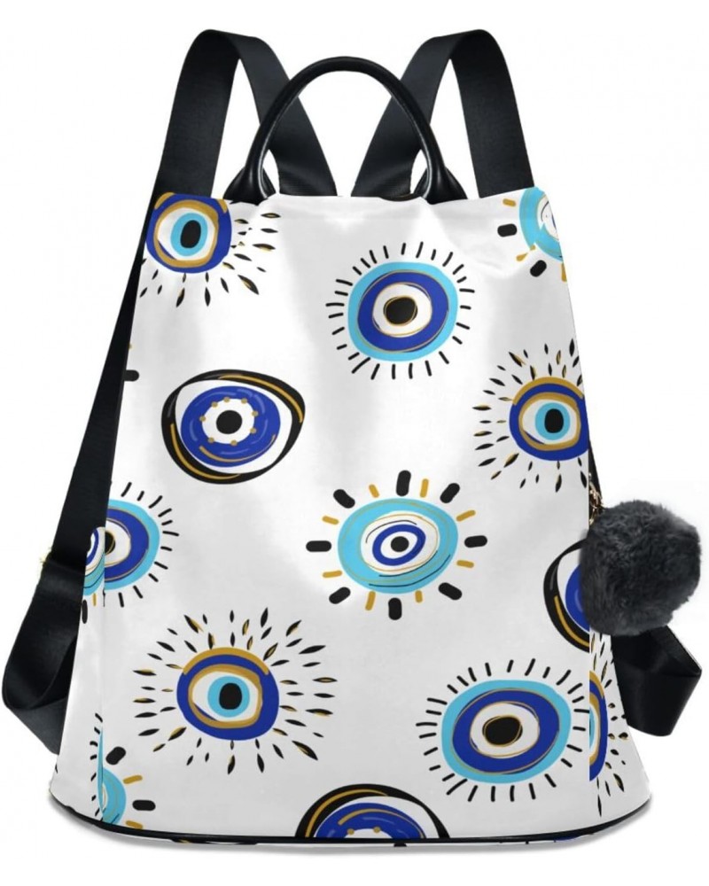 Women Fashion Backpack - Doodle Evil Eye, Anti Theft Casual Daypack Shoulder Bag Purse for Travel Work 15 inches $22.95 Backp...