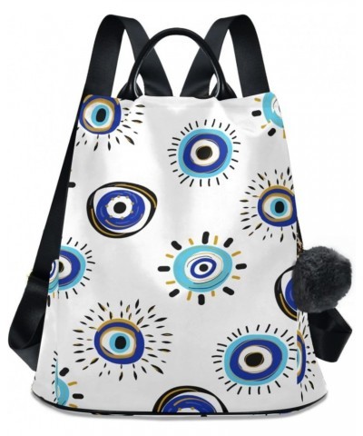 Women Fashion Backpack - Doodle Evil Eye, Anti Theft Casual Daypack Shoulder Bag Purse for Travel Work 15 inches $22.95 Backp...