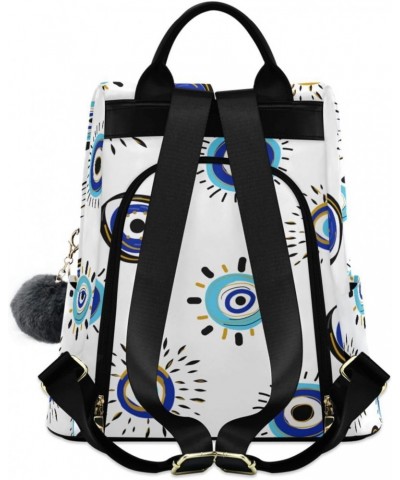 Women Fashion Backpack - Doodle Evil Eye, Anti Theft Casual Daypack Shoulder Bag Purse for Travel Work 15 inches $22.95 Backp...