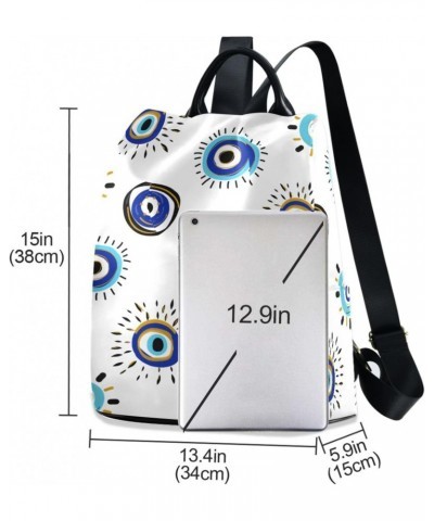 Women Fashion Backpack - Doodle Evil Eye, Anti Theft Casual Daypack Shoulder Bag Purse for Travel Work 15 inches $22.95 Backp...