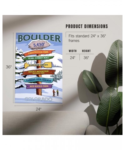 24x36 Inch Giclee Print, Boulder, Colorado, Winter Signpost Destinations $28.49 Totes