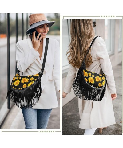 Women Fringe Tassel Cross Body Bag Leisure Shoulder Bag Color262 $11.88 Crossbody Bags