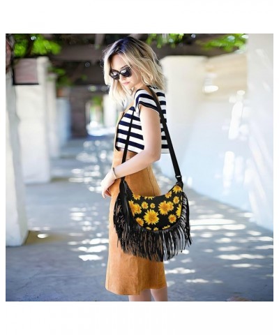 Women Fringe Tassel Cross Body Bag Leisure Shoulder Bag Color262 $11.88 Crossbody Bags