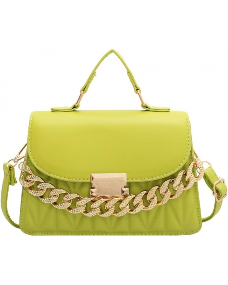 Hobo Bag for Women PU Leather Shoulder Crossbody Bag Fashion Handbag Purse Small Totes Satchels with Chain Green $15.33 Totes