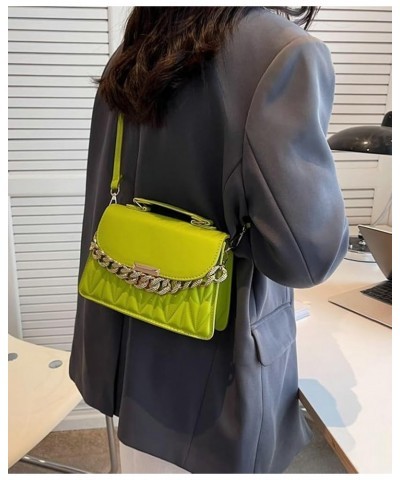 Hobo Bag for Women PU Leather Shoulder Crossbody Bag Fashion Handbag Purse Small Totes Satchels with Chain Green $15.33 Totes